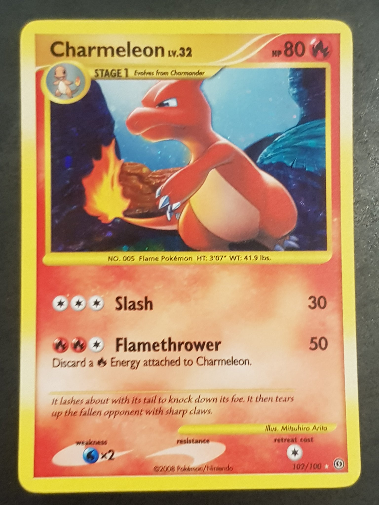 Pokemon Diamond and Pearl Stormfront Charmeleon #102/100 Secret Rare Holo Trading Card