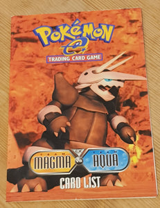 Pokemon EX Team Magma vs Team Aqua Card List