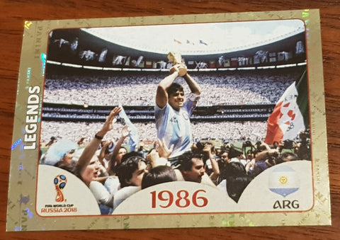 2018 Panini FIFA World Cup Russia Legends Diego Maradona #676 Sticker