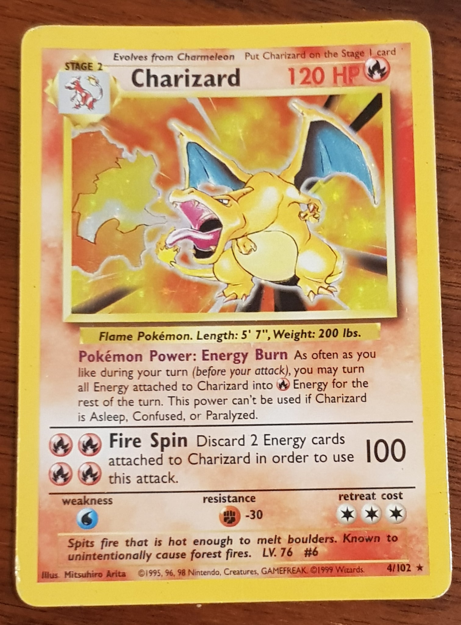 Pokemon Base Charizard #4/102 Holo Trading Card