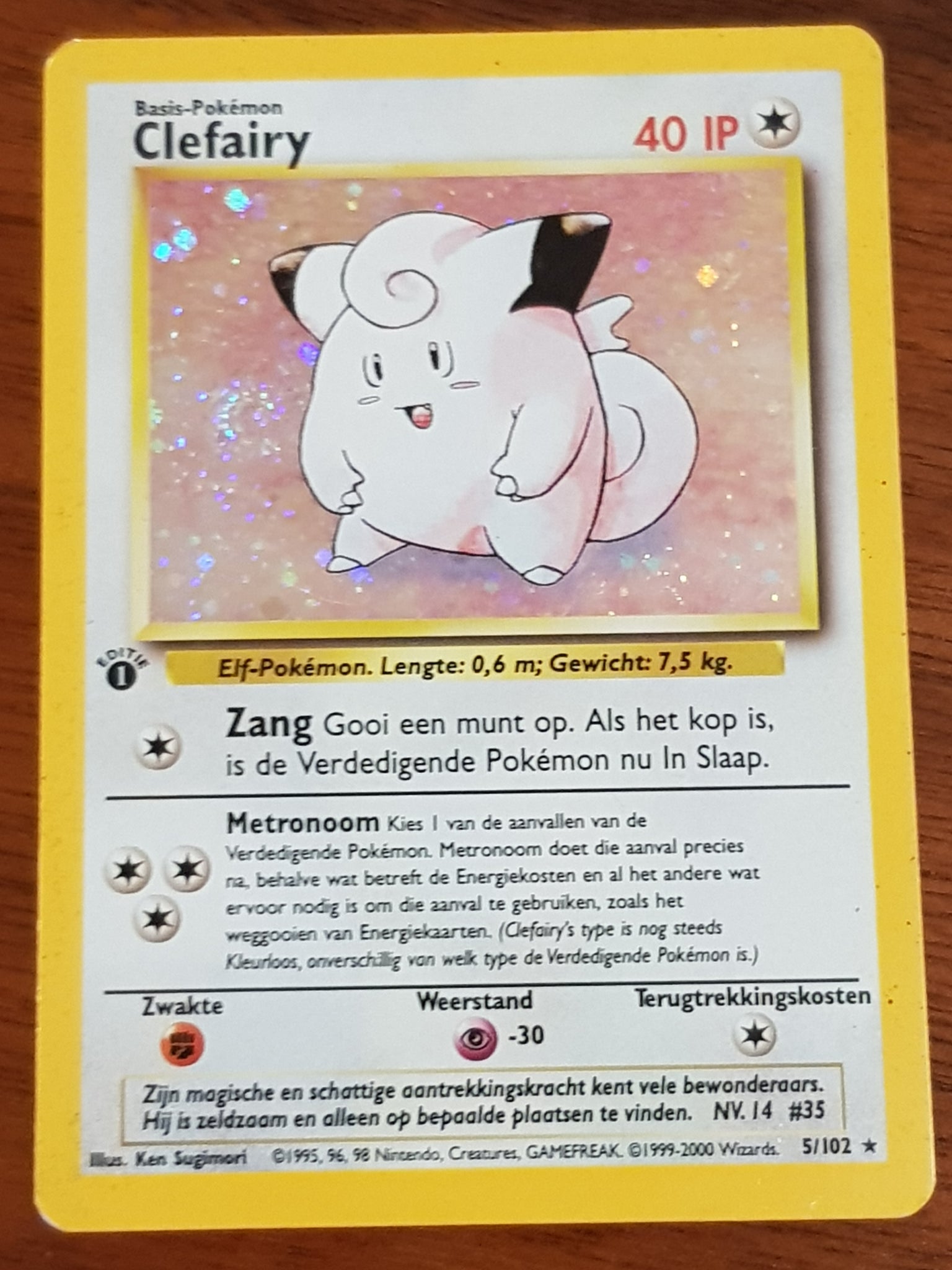 Pokemon Dutch Base (1st edition) Clefairy #5/102 Holo Trading Card