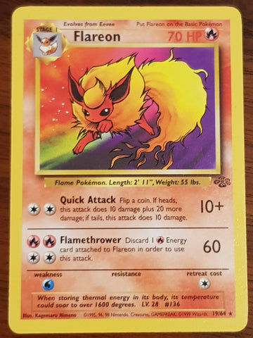 Pokemon Jungle Flareon #19/64 Non-Holo Trading Card
