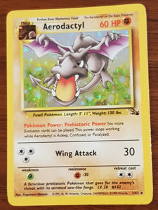 Pokemon Fossil Aerodactyl #1/62 Holo Trading Card