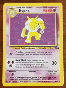 Pokemon Fossil Hypno #8/62 Holo Trading Card