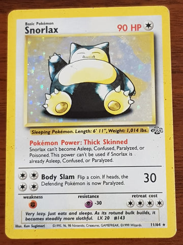 Pokemon Jungle Snorlax #11/64 Holo Trading Card