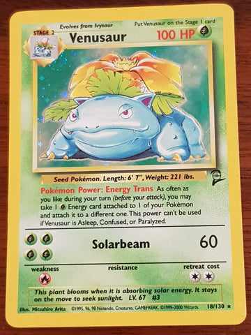Pokemon Base Set 2 Venusaur #18/130 Holo Trading Card