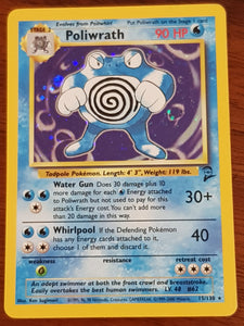 Pokemon Base Set 2 Poliwrath #15/130 Holo Trading Card