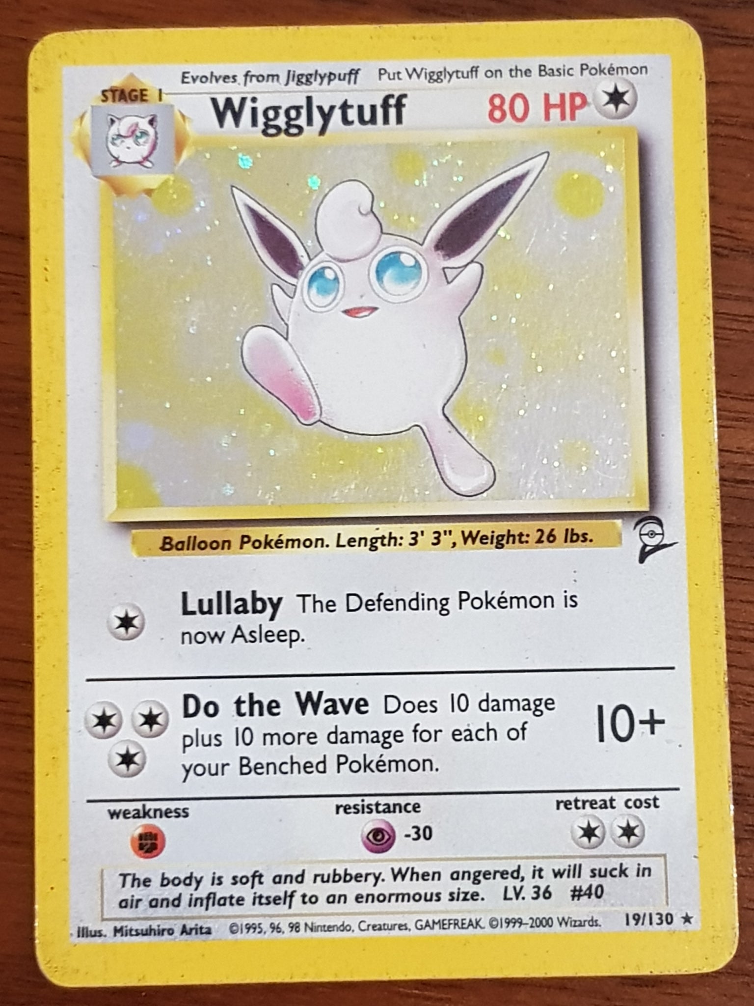 Pokemon Base Set 2 Wigglytuff #19/130 Holo Trading Card