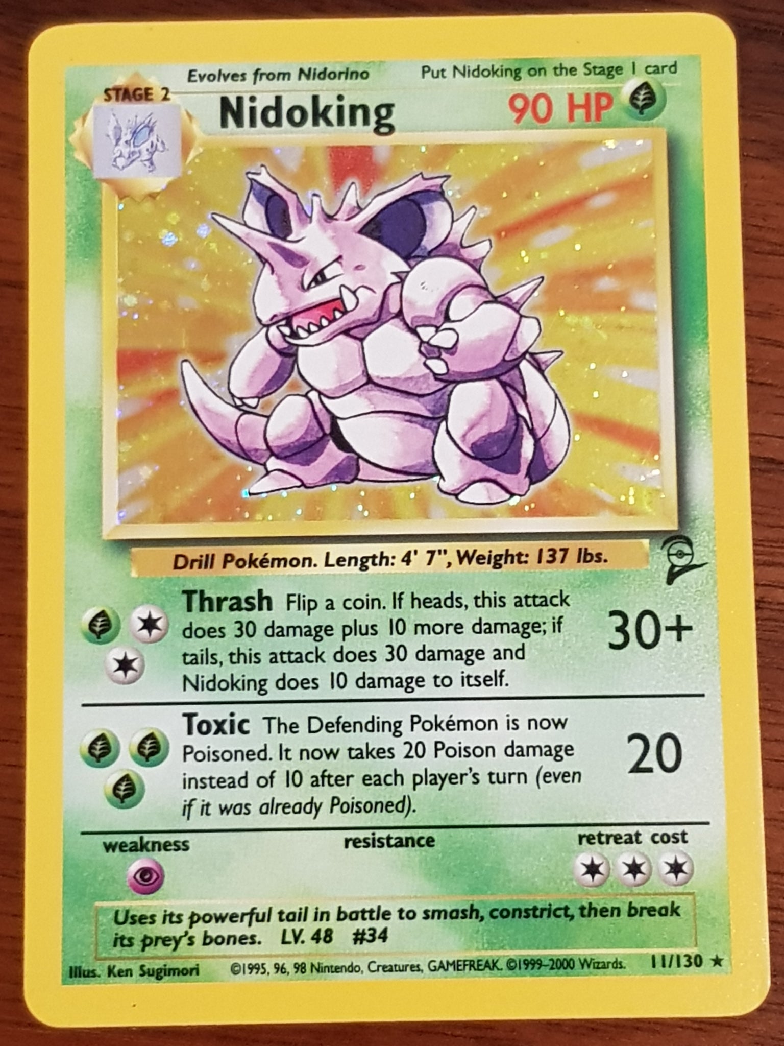 Pokemon Base Set 2 Nidoking #11/130 Holo Trading Card