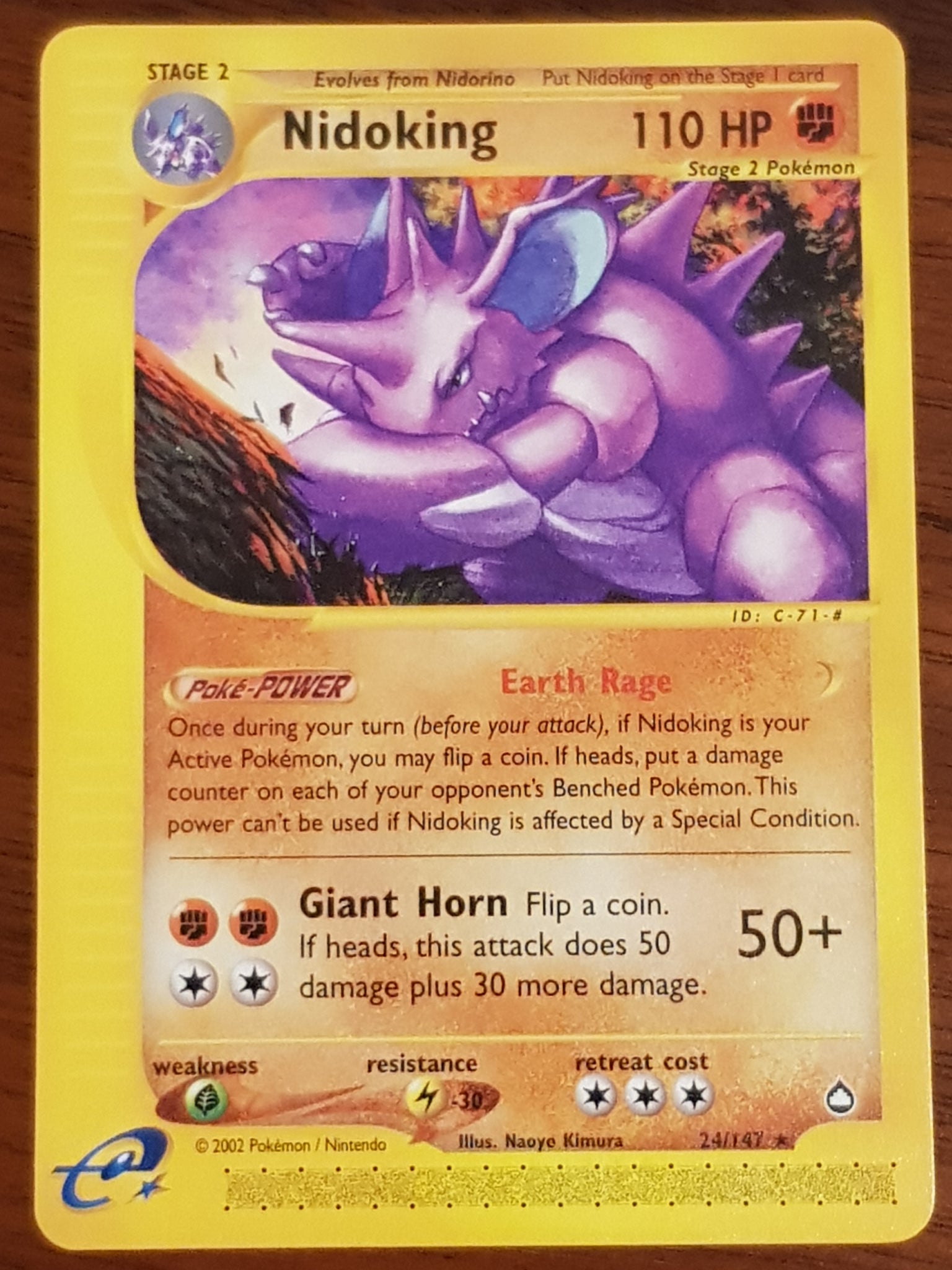 Pokemon Aquapolis Nidoking #24/147 Non-Holo Trading Card