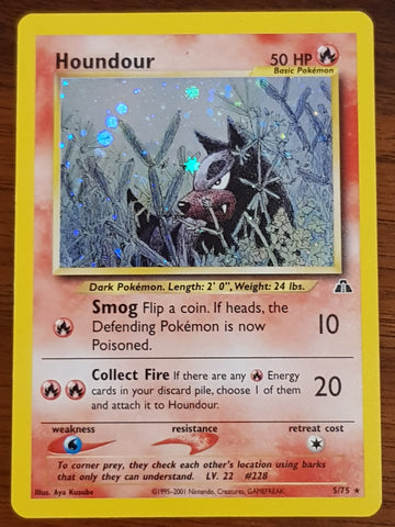 Pokemon Neo Discovery Houndour #5/75 Holo Trading Card