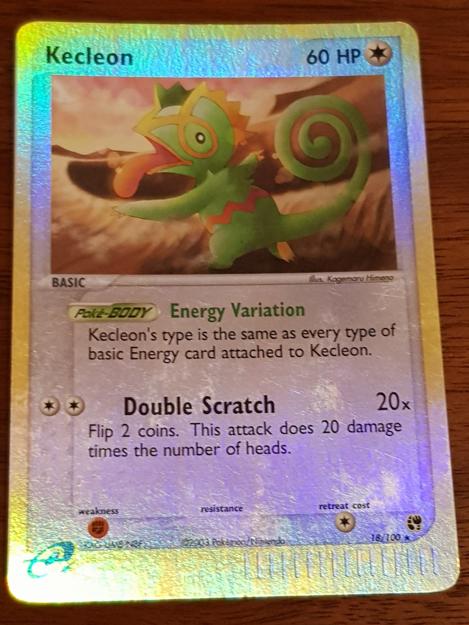 Pokemon EX Sandstorm Kecleon #18/100 Reverse Holo Trading Card