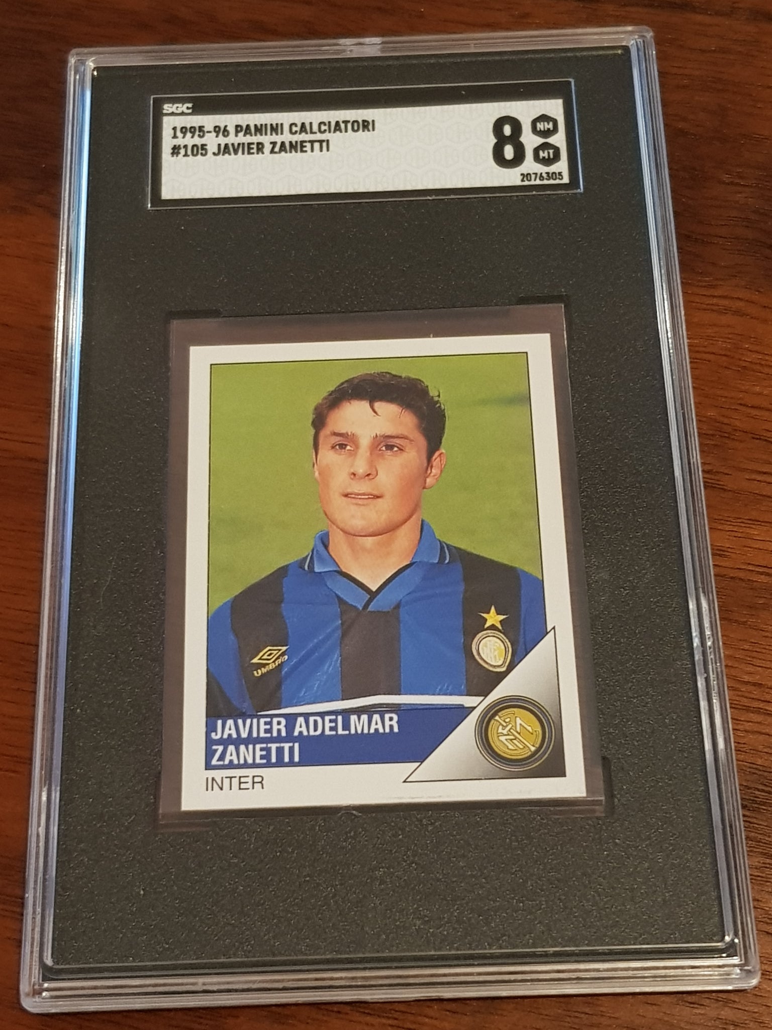 1995-96 Panini Calciatori Javier Zanetti #105 SGC 8 Rookie Sticker