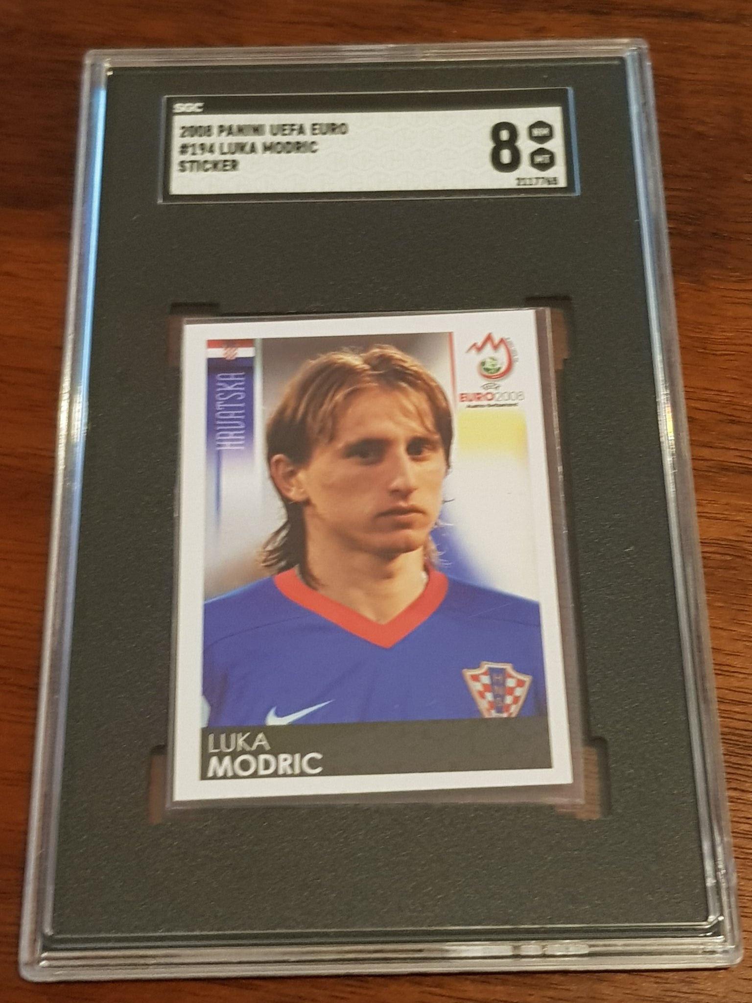 2008 Panini UEFA Euro Luka Modric #194 SGC 8 Rookie Sticker