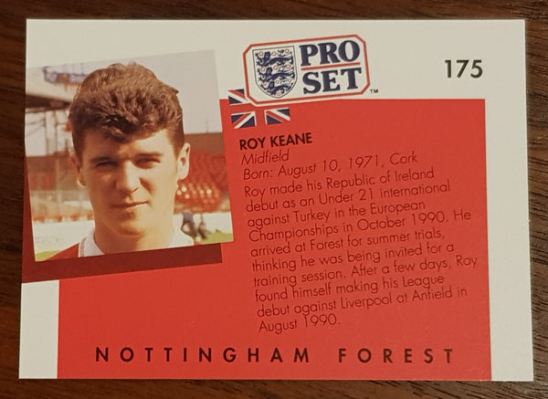 1990 Pro Set Roy Keane #175 Rookie Card