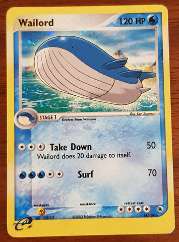 Pokemon EX Ruby and Sapphire Wailord #14/109 Reverse Holo Trading Card