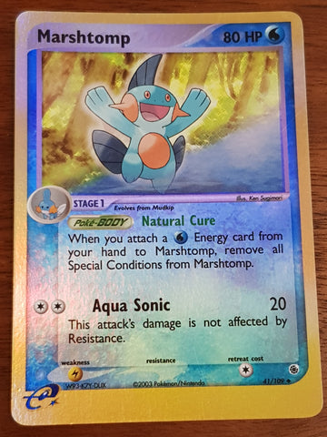 Pokemon EX Ruby and Sapphire Marshtomp #41/109 Reverse Holo Trading Card