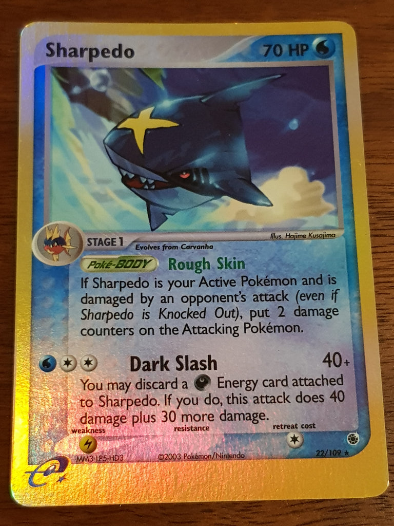 sharpedo pokemon cards Pokemon EX Ruby and Sapphire Sharpedo #22/109 Reverse Holo Trading Car – Rotterdam Comics