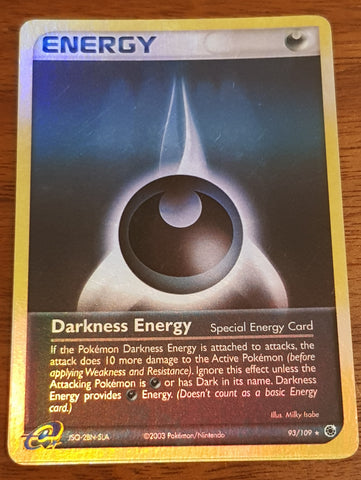 Pokemon EX Ruby and Sapphire Darkness Energy #93/109 Reverse Holo Trading Card