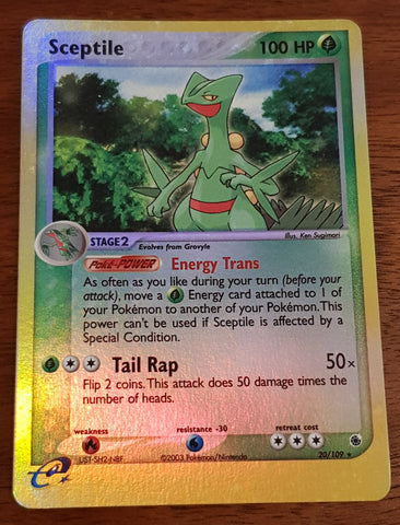 Pokemon EX Ruby and Sapphire Sceptile #20/109 Reverse Holo Trading Card