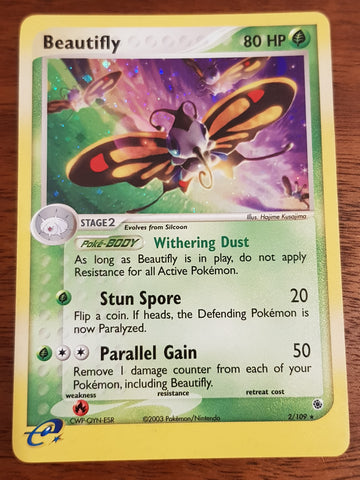 Pokemon EX Ruby and Sapphire Beautifly #2/109 Reverse Holo Trading Card