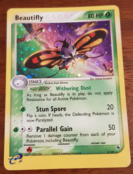 Pokemon EX Ruby and Sapphire Beautifly #2/109 Reverse Holo Trading Card