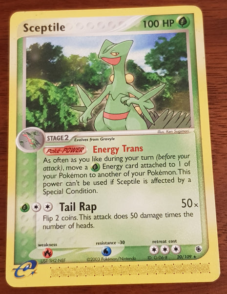 Pokemon EX Ruby and Sapphire Sceptile #20/109 Non-Holo Trading Card