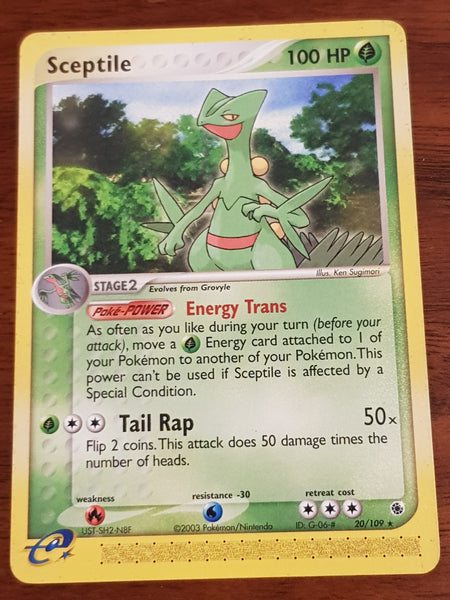 Pokemon EX Ruby and Sapphire Sceptile #20/109 Non-Holo Trading Card