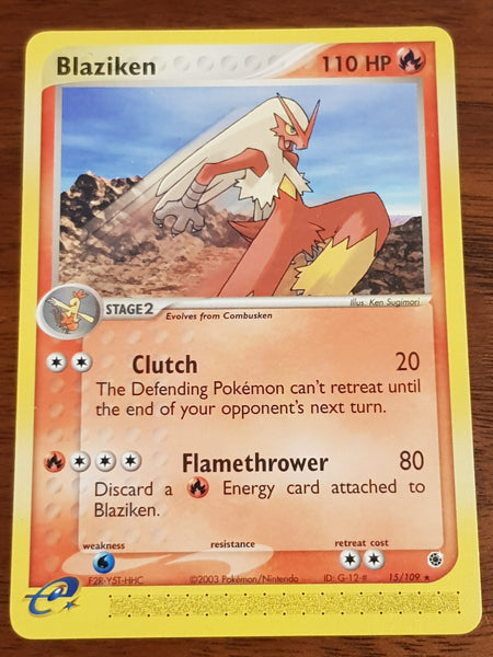 Pokemon EX Ruby and Sapphire Blaziken #15/109 Non-Holo Trading Card