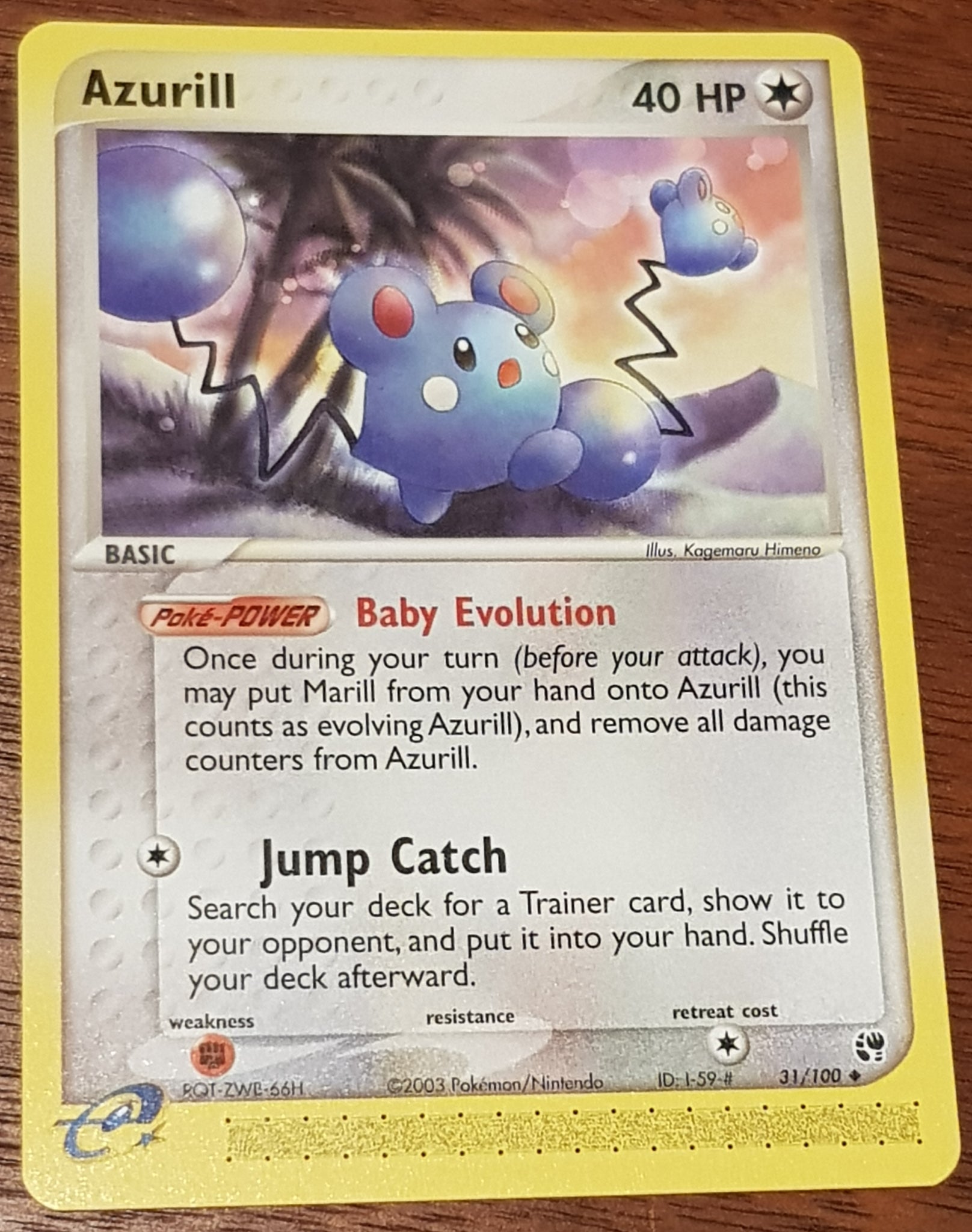 Pokemon EX Sandstorm Azurill #31/100 Non-Holo Trading Card