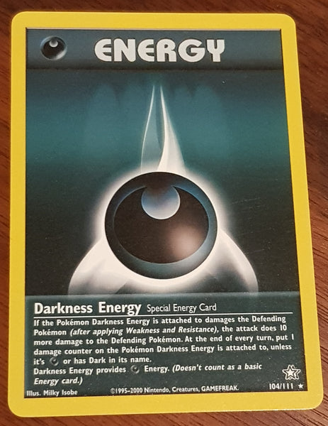 Pokemon Neo Genesis Darkness Energy #104/111 Non-Holo Trading Card