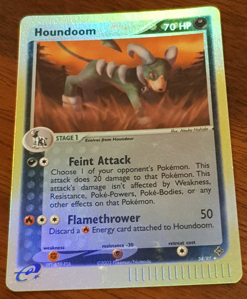 Pokemon EX Dragon Houndoom #34/97 Reverse Holo Trading Card