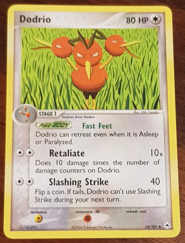 Pokemon EX Hidden Legends Dodrio #33/101 Non-Holo Trading Card