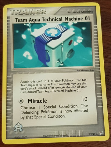 Pokemon EX Team Magma vs Team Aqua Team Aqua Technical Machine 01 #79/95 Non-Holo Trading Card