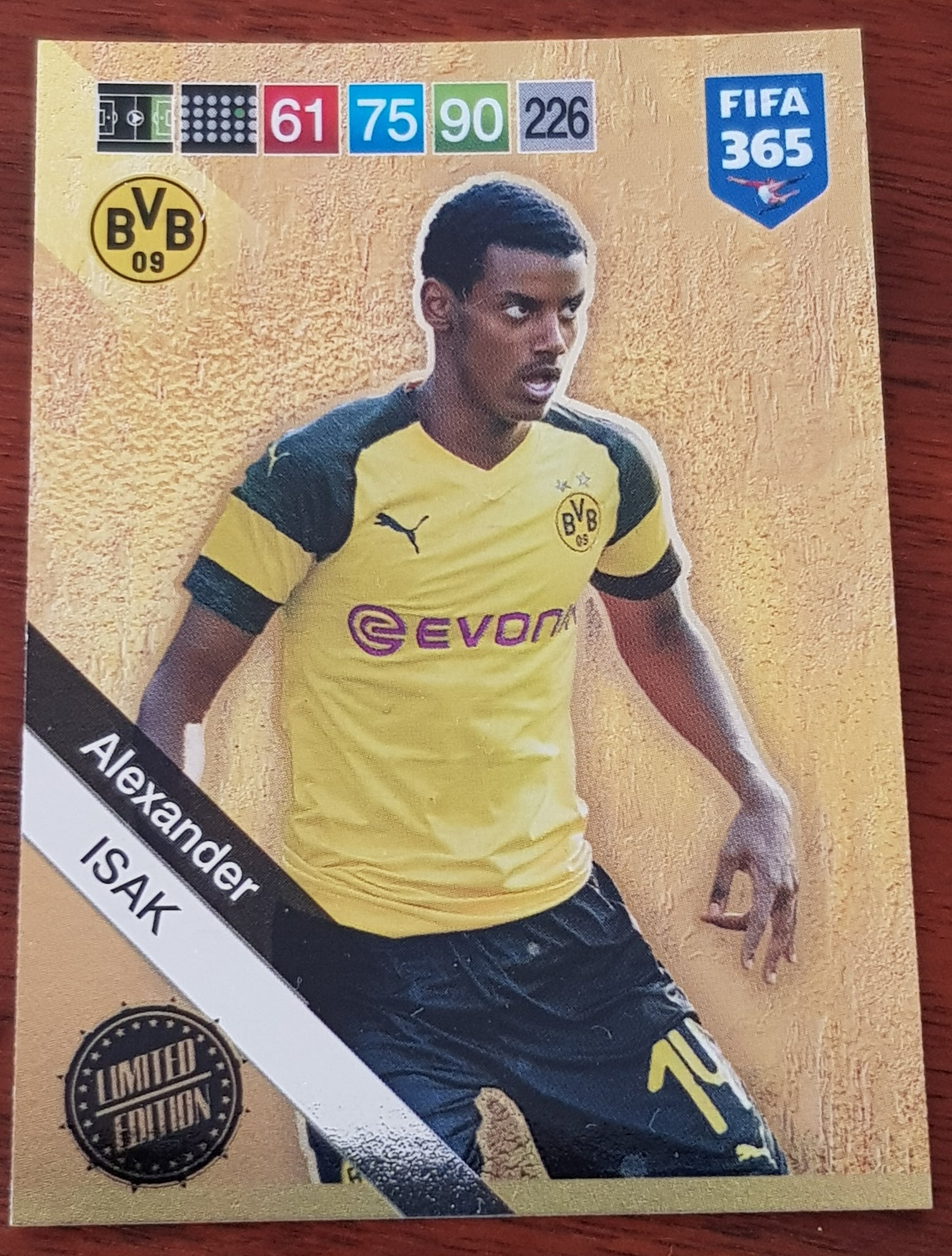 2018 Panini Adrenalyn FIFA 365 Alexander Isak Limited Edition Trading Card