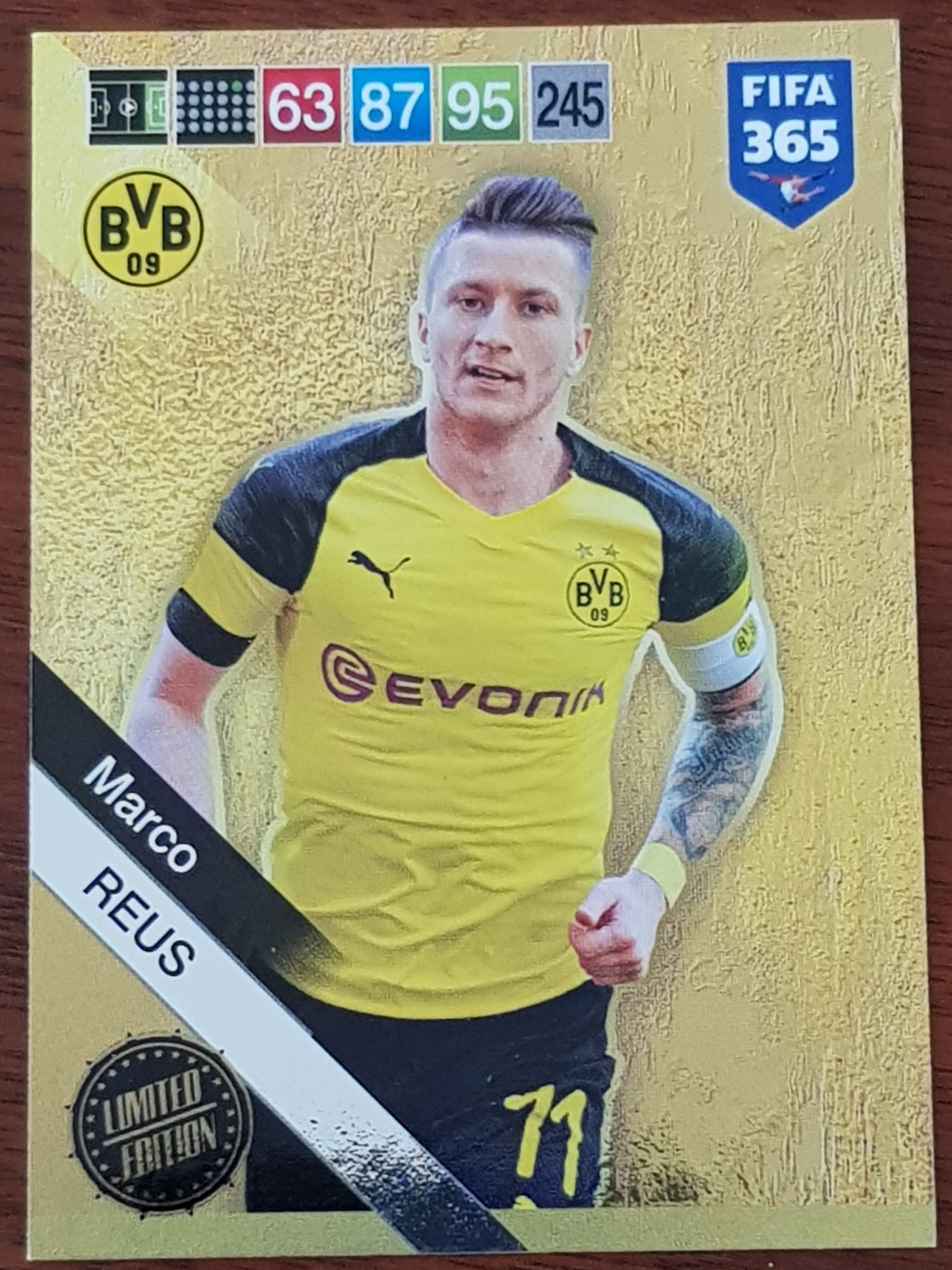 2018 Panini Adrenalyn FIFA 365 Marco Reus Limited Edition Trading Card