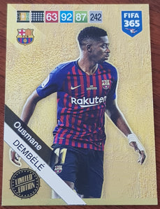 2018 Panini Adrenalyn FIFA 365 Ousmane Dembele Limited Edition Trading Card