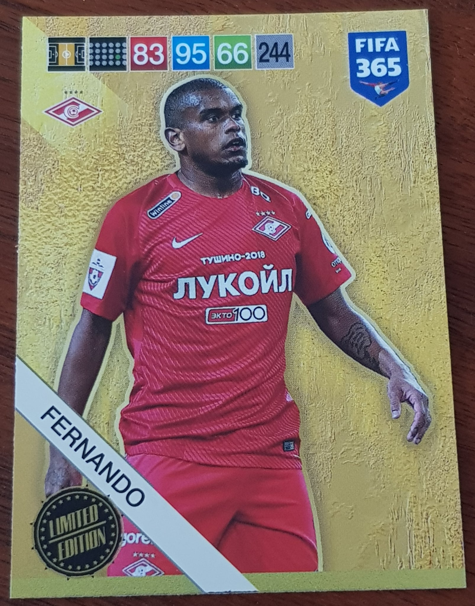 2018 Panini Adrenalyn FIFA 365 Fernando Limited Edition Trading Card