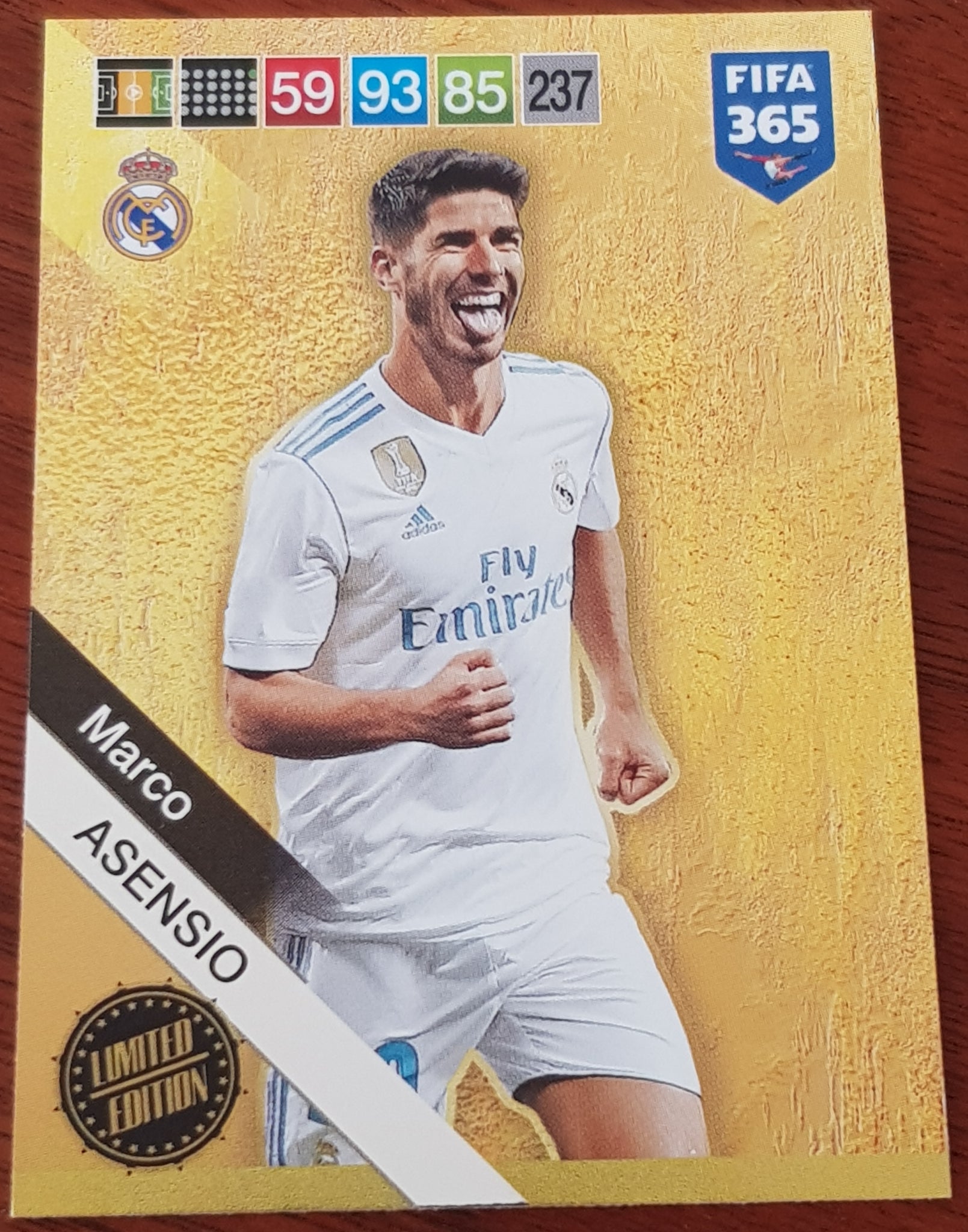 2018 Panini Adrenalyn FIFA 365 Marco Asensio Limited Edition Trading Card