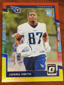 2017 Panini Donruss Optic Football Jonnu Smith #124 Red & Yellow Prizm Rookie Card