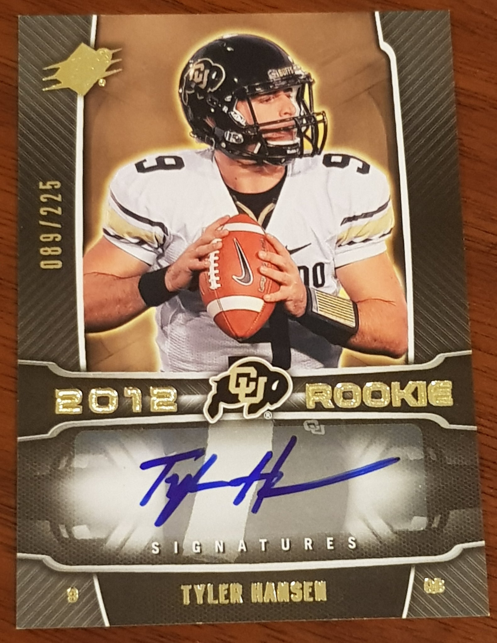 2012 Upper Deck SPX Football Rookie Signatures Tyler Hansen #116 Autograph Card