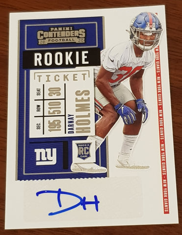 2020 Panini Contenders Football Darnay Holmes #281 Rookie Autograph Card