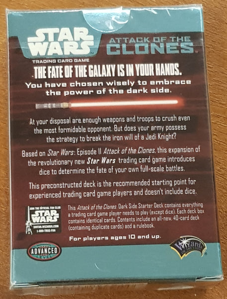 Star Wars Attack of the Clones Dark Side Starter Deck
