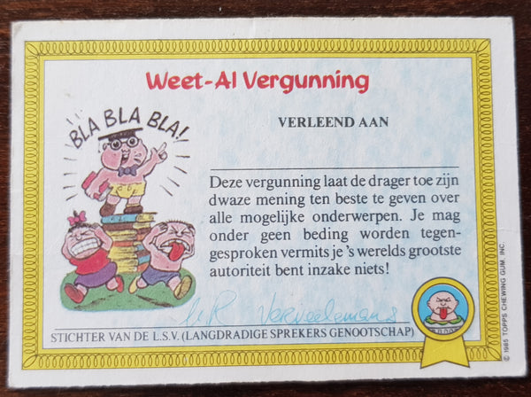 Garbage Pail Kids Dutch Series 1 #6a - Stukke Luk Sticker