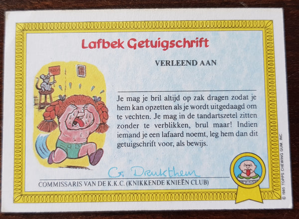 Garbage Pail Kids Dutch Series 1 #23a - Pieter de Gieter Sticker