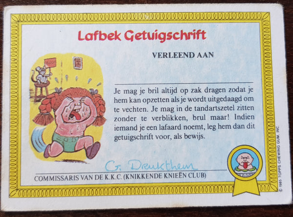 Garbage Pail Kids Dutch Series 1 #23a - Pieter de Gieter Sticker