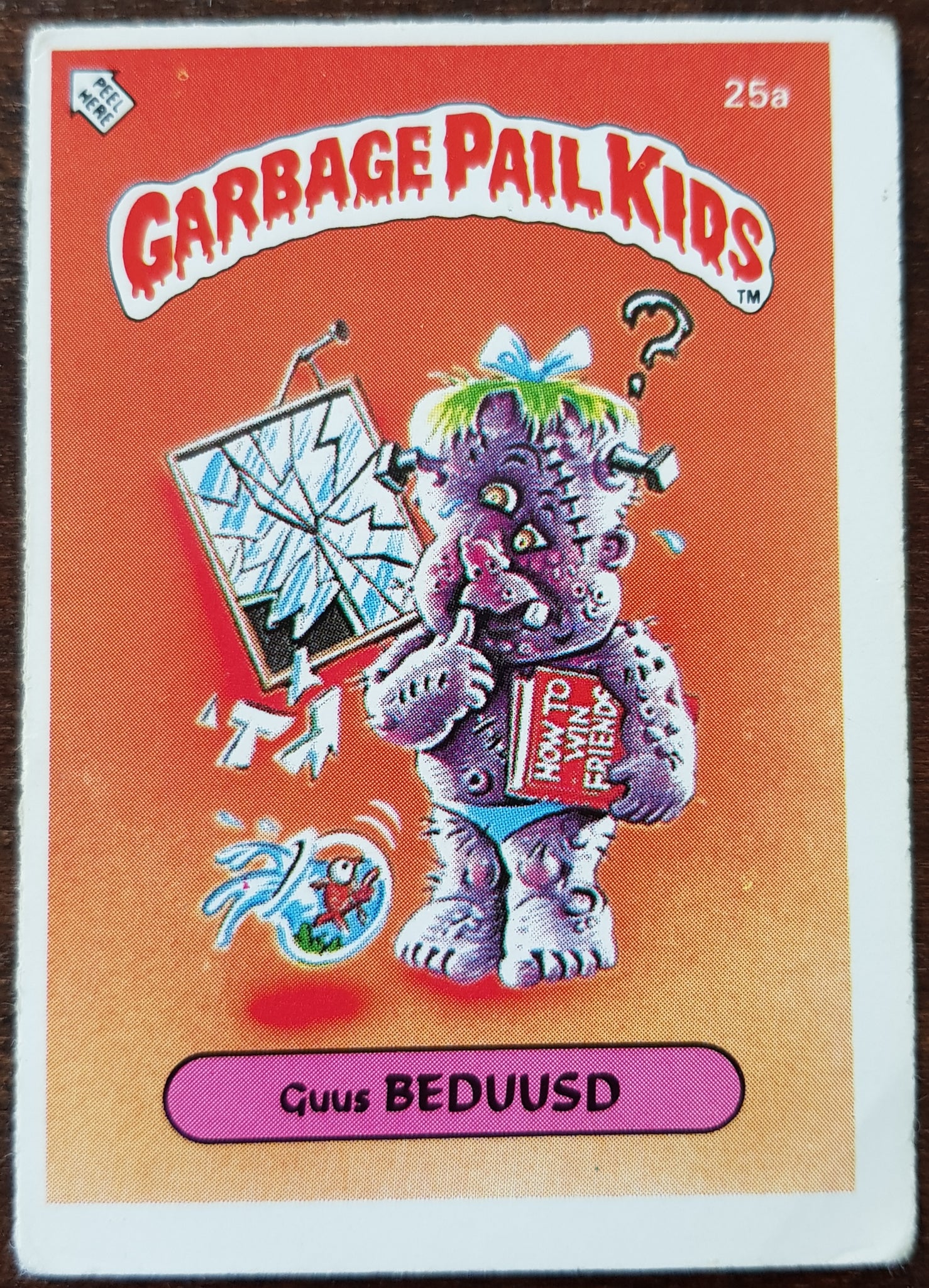 Garbage Pail Kids Dutch Series 1 #25a - Guus Beduusd Sticker