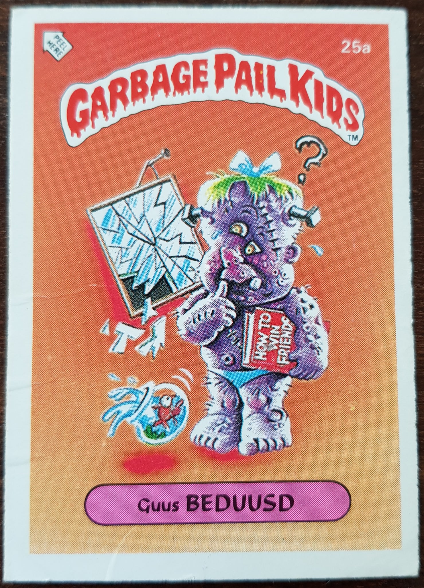 Garbage Pail Kids Dutch Series 1 #25a - Guus Beduusd Sticker