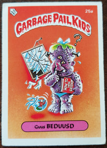 Garbage Pail Kids Dutch Series 1 #25a - Guus Beduusd Sticker