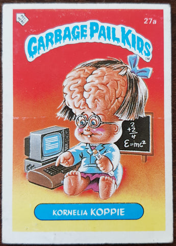 Garbage Pail Kids Dutch Series 1 #27a - Kornelia Koppie Sticker